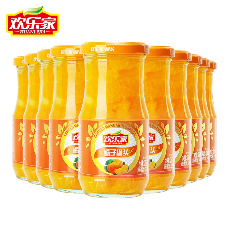 欢乐家罐头256g*10新鲜糖水黄桃橘子混合水果罐头组合一整箱正品