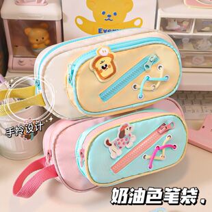 原创设计双层笔袋高颜值ins小学生初中生手提式立体闺蜜笔袋女生