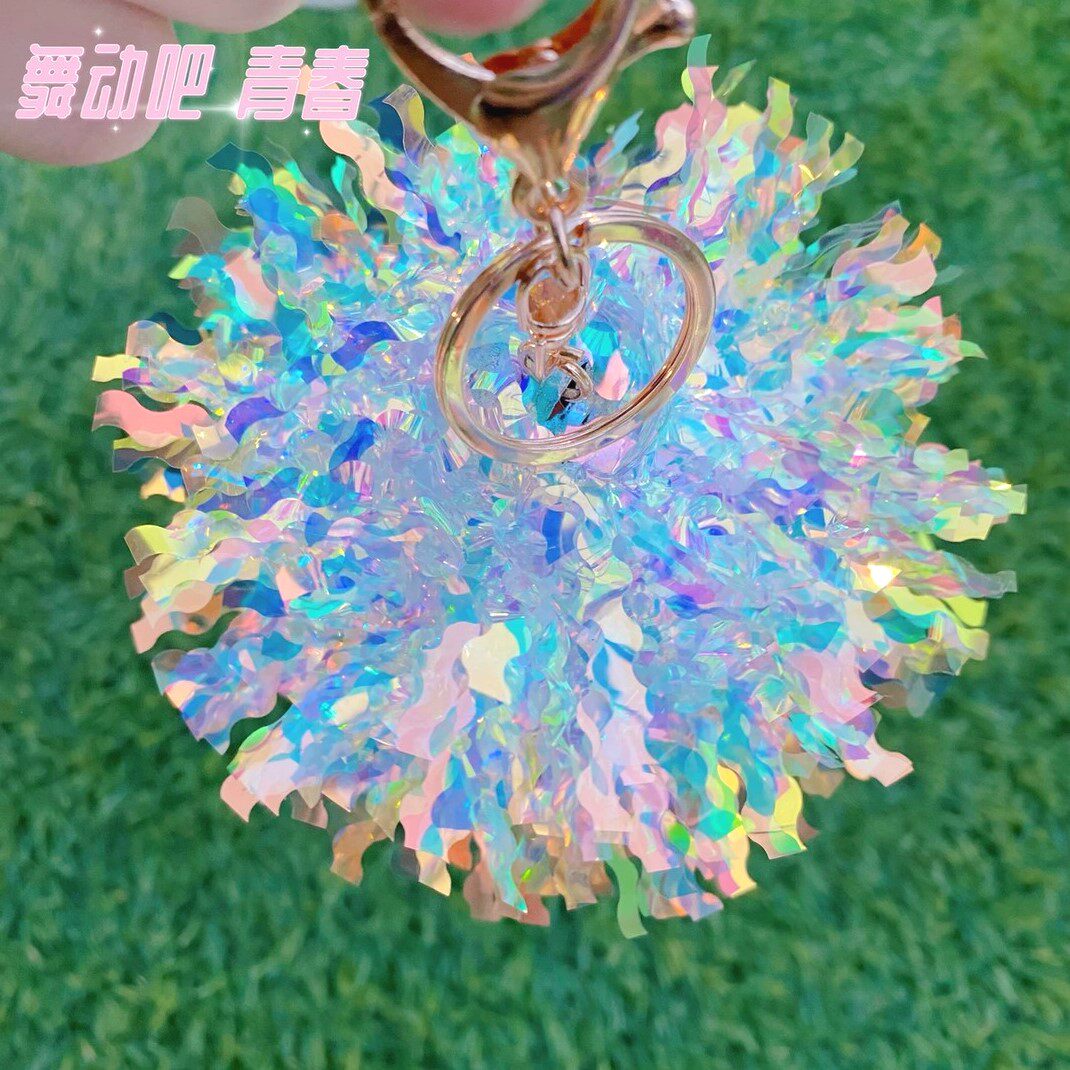 啦啦操纪念小花球钥匙扣挂件比赛颁奖纪念品迷你花球挂饰包包配件