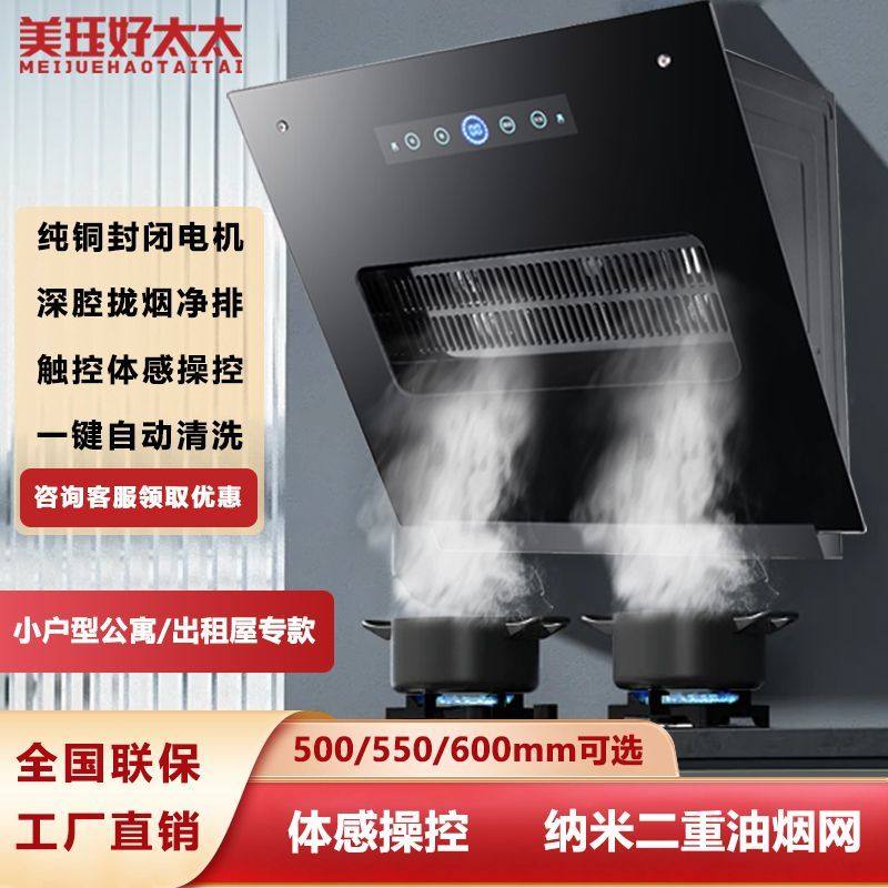 美珏好太太抽油烟机老式家用出租房小户型吸油烟机简易智能抽烟机