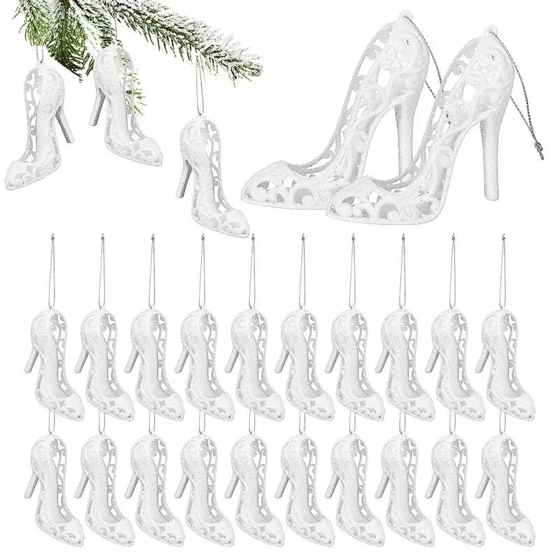 24pcs Christmas Tree Pendants High Heel Shoes Shape New Year