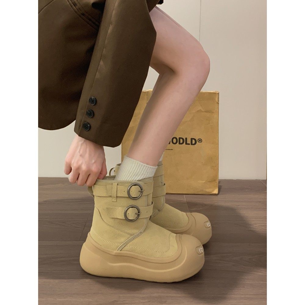 厚底女雪地靴2025新款冬季大脚趾棉靴绒毛衬里加厚加绒保暖棉鞋女,女鞋,时尚雪地靴,淘宝优惠券,粉丝福利购,淘宝优惠卷