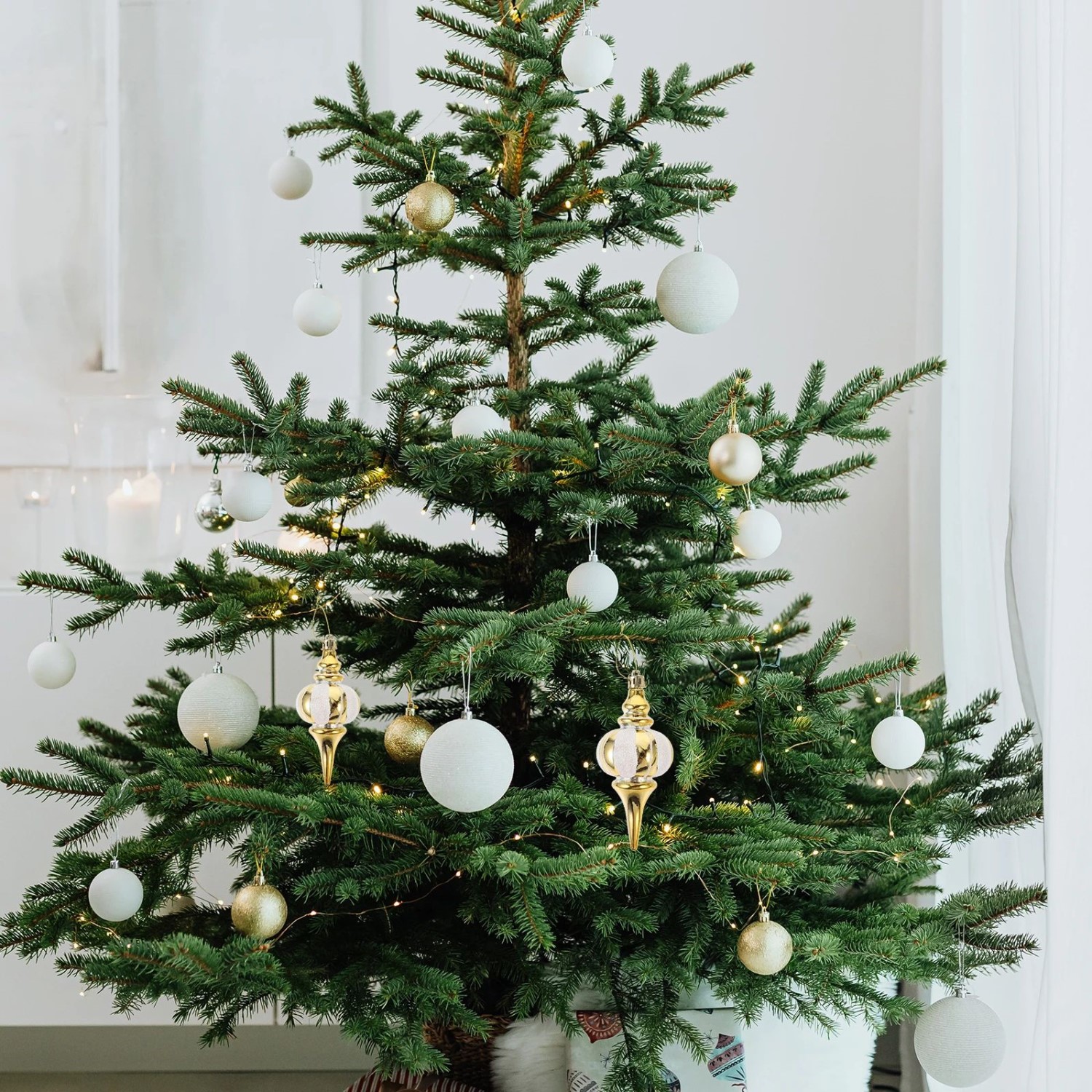 4 Pcs Gourd Painted Ball Christmas Tree Decorations Pendant