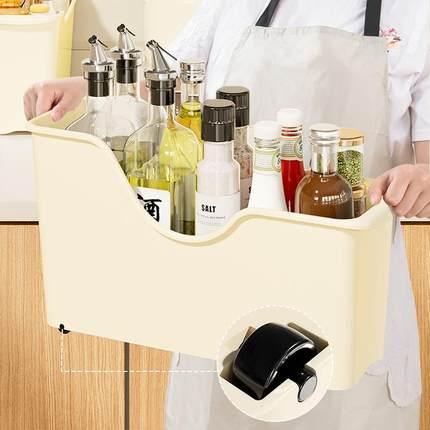 【大号3个装】厨房橱柜收纳盒带轮调味料大容量无异味置物筐整理