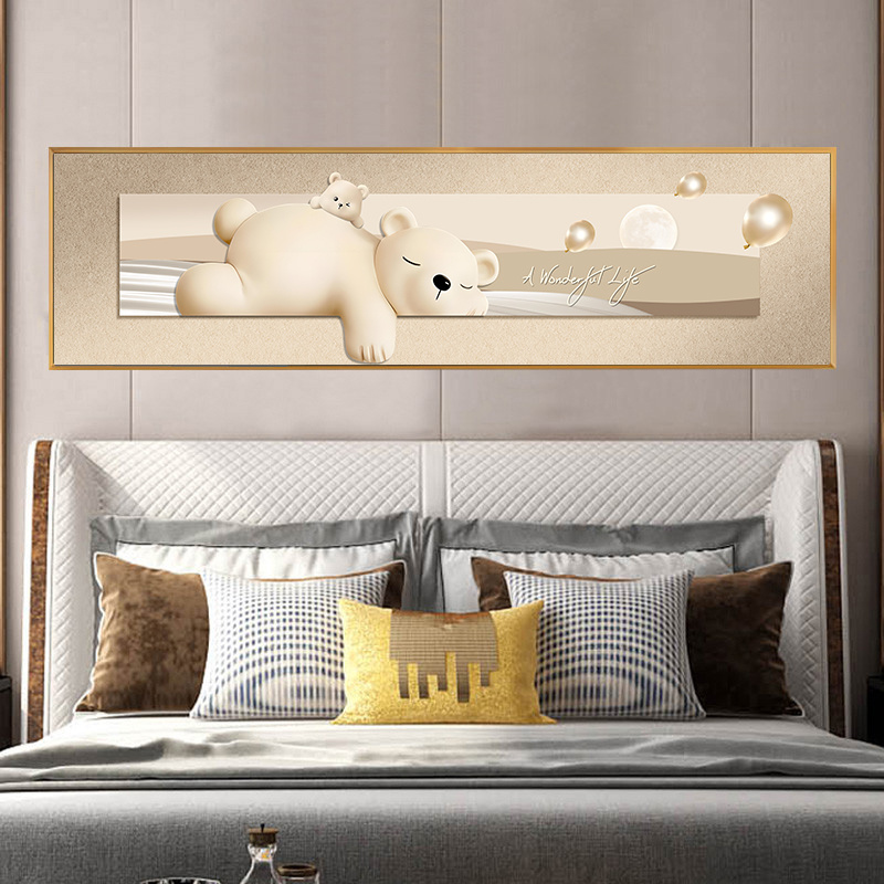 奶油风卧室装饰画高级感抽象主卧床头挂画现代简约肌理感房间壁画