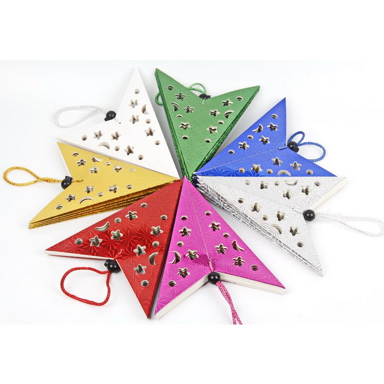 2pcs Christmas decorations stereo star hanging five-pointed