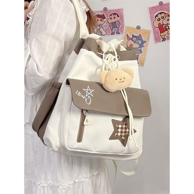 一包三用轻量包三用包小众通勤百搭手提补课包女撞色单肩包校园高