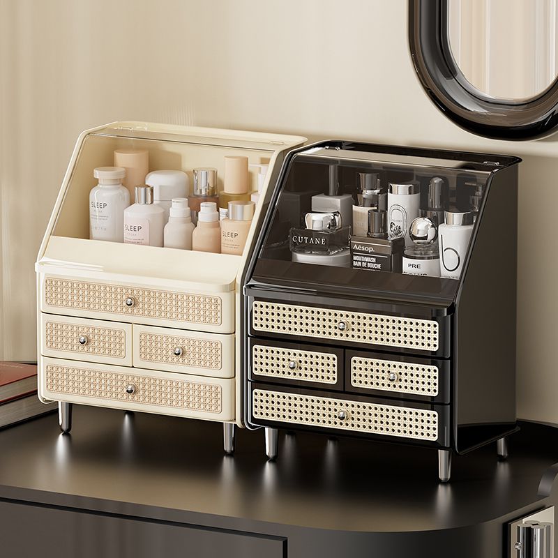 化妆品收纳盒大容量防尘桌面梳妆台高级抽屉式置物架口红护肤品