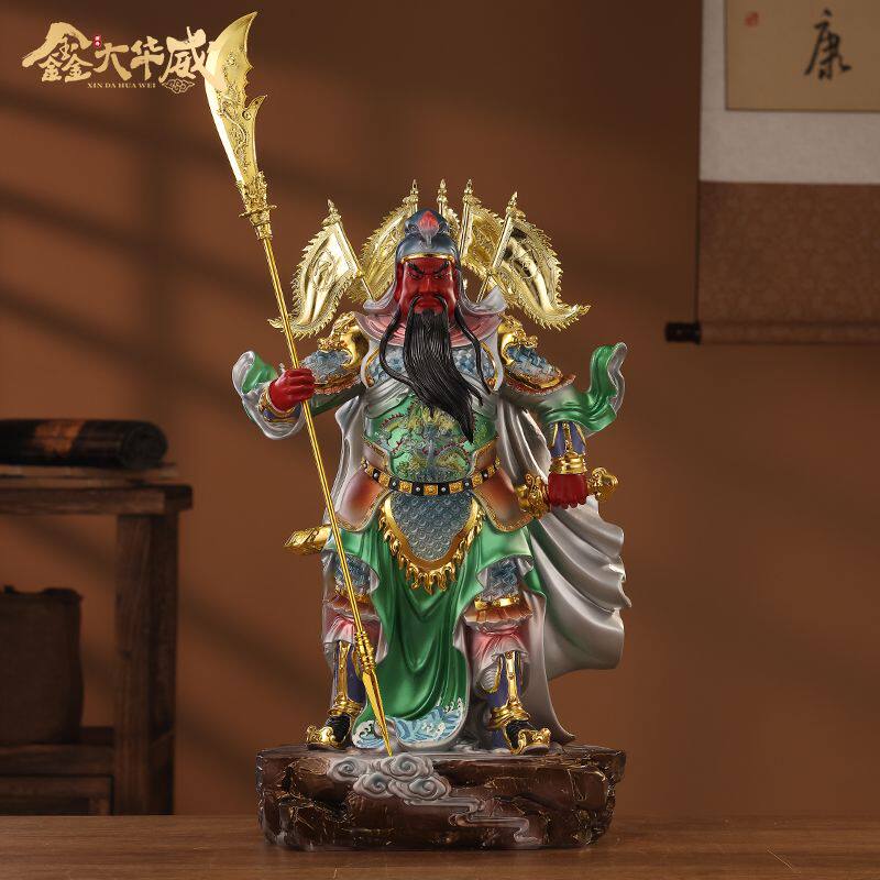 汉白玉关公像武财神伽蓝菩萨神像摆件招财关二爷家用店铺前台摆件