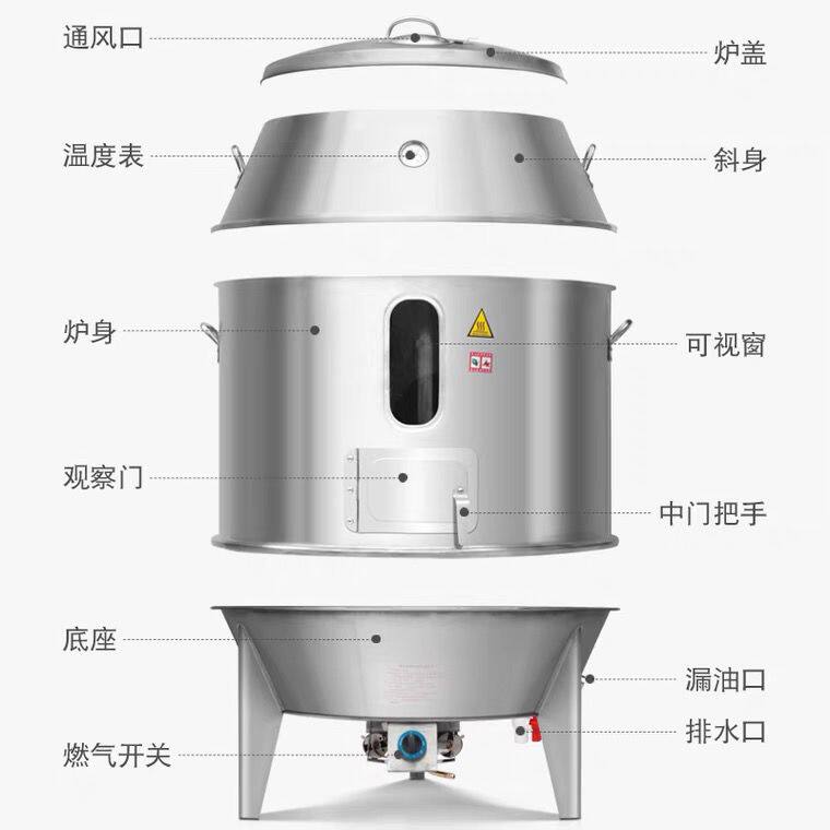 劲恒木炭8090烤鸭炉商用燃气烤鸡炉烧鹅炉烤羊腿五花肉配炉胆包邮