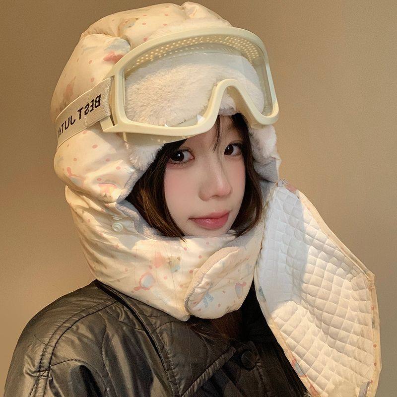 可爱雷锋帽女士冬季新款保暖防寒护耳加绒加厚骑车面罩防风帽子帽,服饰配件/皮带/帽子/围巾,三件套,淘宝优惠券,粉丝福利购,淘宝优惠卷