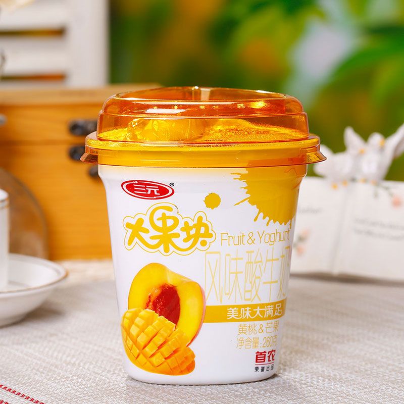 三元严选大果块酸奶260g*6杯 大容量多种口味大果肉嚼着吃