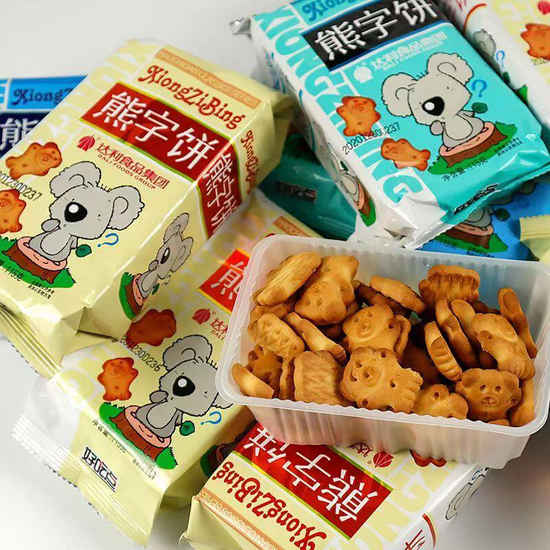 达利园熊字饼小包装小熊饼干儿童卡通休闲零食熊仔饼好玩好吃大包
