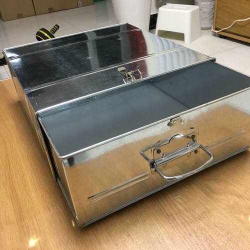 收纳盒零钱箱抽屉式带锁鼻收纳箱钱盒子摆摊抽屉大容量铁皮箱盒