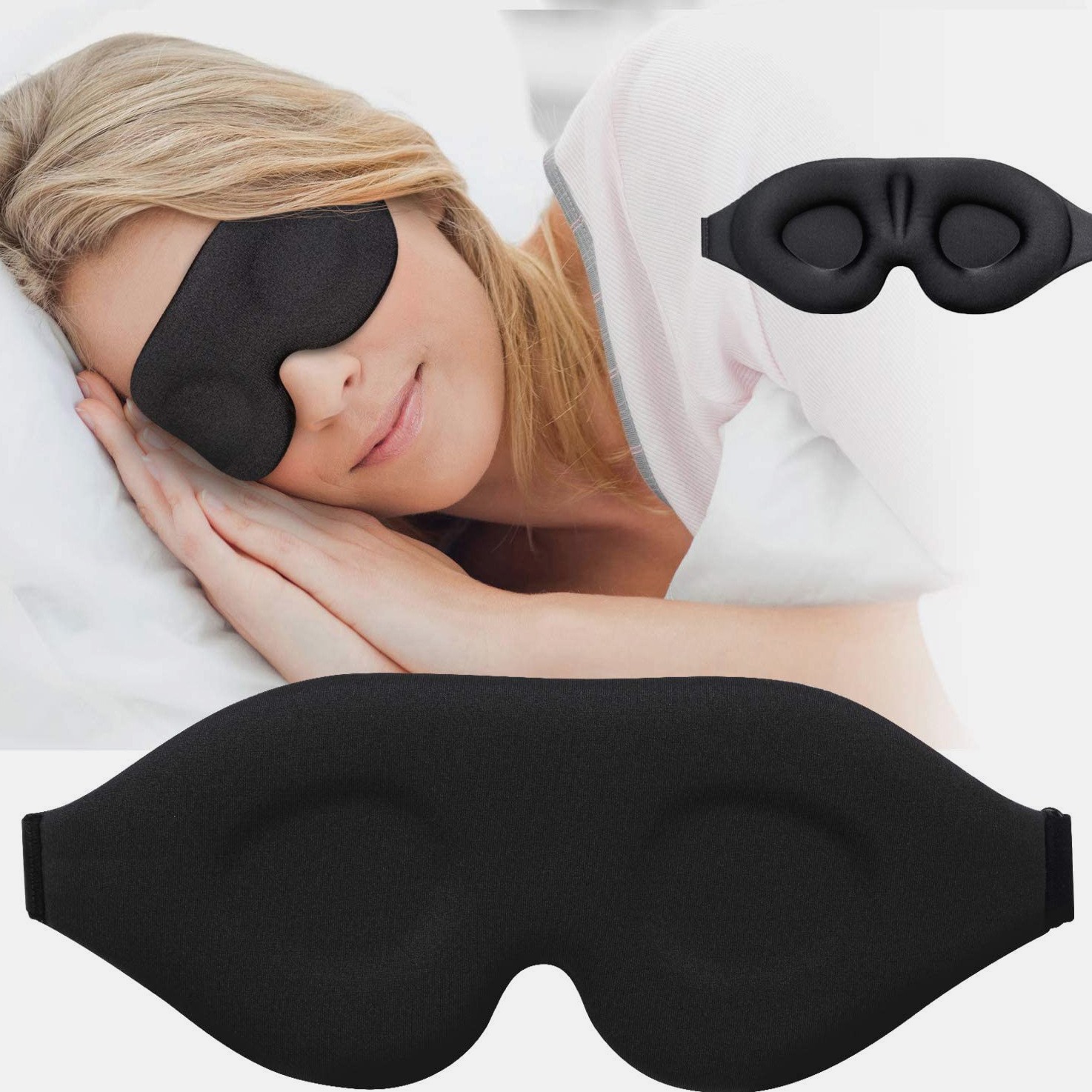 3D Sleeping Mask Block Out Light Soft Padded Sleep Mask For
