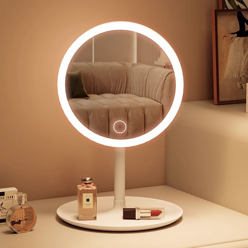 LED智能化妆镜带灯女生卧室梳妆台梳妆镜学生宿舍桌面补光小镜子
