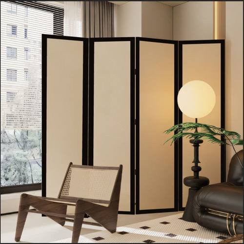 奶油风屏风隔断客厅现代简约卧室房间玄关遮挡可移动折叠法式背景