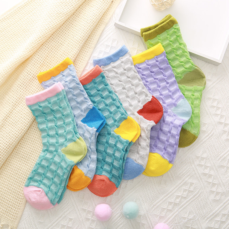 女童袜子夏季薄纯棉潮ins韩国彩色格子春秋儿童中筒袜宝宝潮童袜|ruв категории Детская одежда, носки (детей в возрасте 0 - 16) - от Buy2taobao.com для оказания профессиональной услуги покупки агента Taobao
