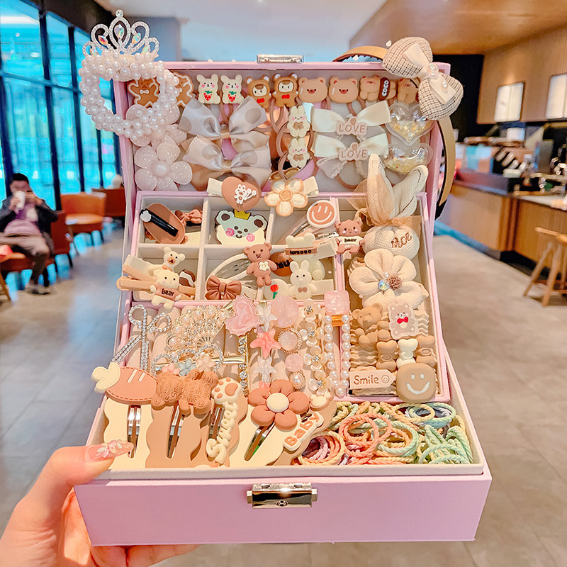 布丁鸭小女孩发饰生日礼物套装