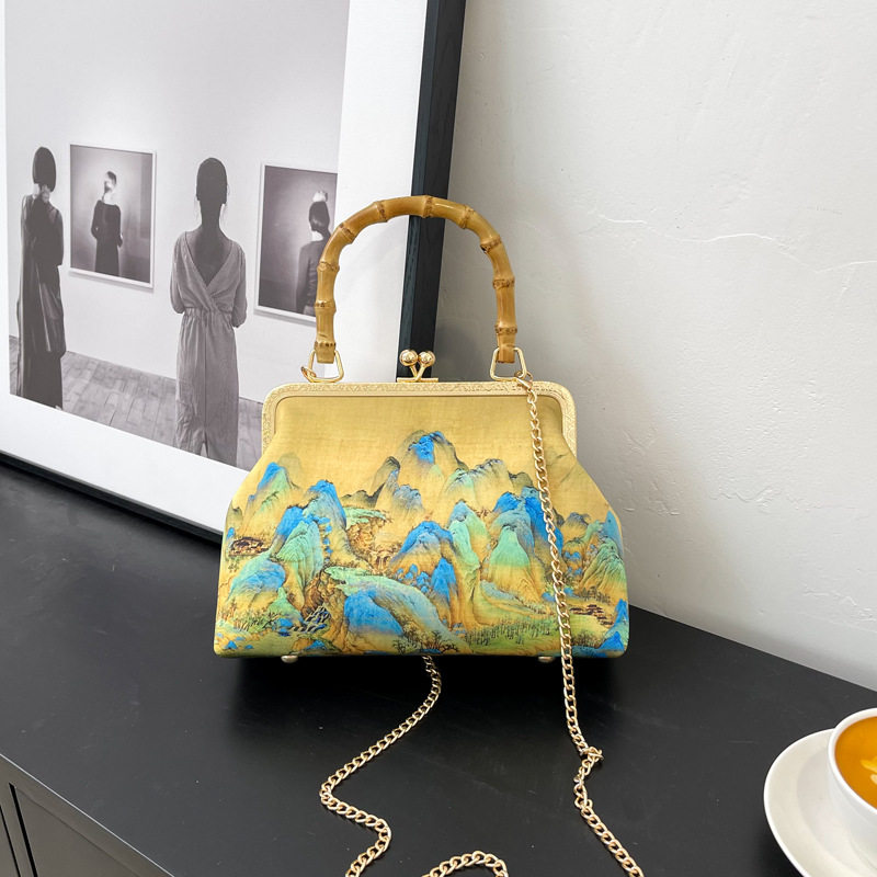 出国礼品新中式国风汉服元素古风搭配马面裙旗袍包手提口金包,箱包皮具/热销女包/男包,小方包,淘宝优惠券,粉丝福利购,淘宝优惠卷