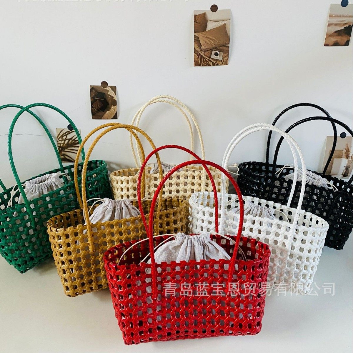 手提包镂空编织菜篮子包PVC通勤托特包手拎包沙滩度假草编包,箱包皮具/热销女包/男包,托特包,淘宝优惠券,粉丝福利购,淘宝优惠卷