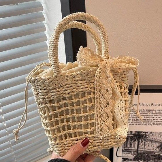 夏季海边度假休闲小包包女2025新款小众时尚简约编织水桶包单肩包,箱包皮具/热销女包/男包,水桶包,淘宝优惠券,粉丝福利购,淘宝优惠卷