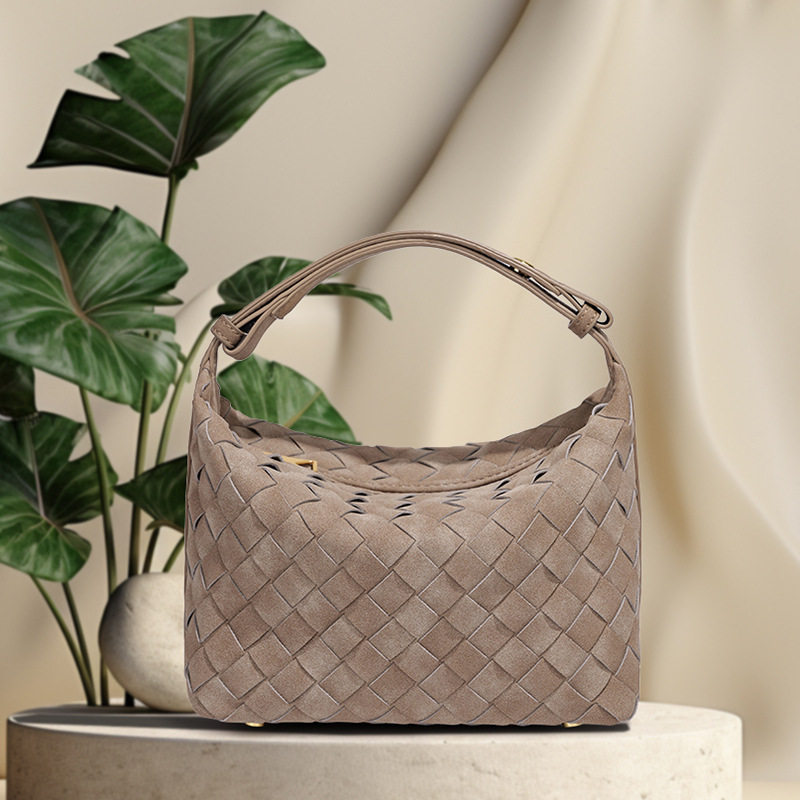 葆碟嘉2025磨砂手工编织手拎包高品质时尚百搭手提包单肩腋下女包,箱包皮具/热销女包/男包,腋下包,淘宝优惠券,粉丝福利购,淘宝优惠卷