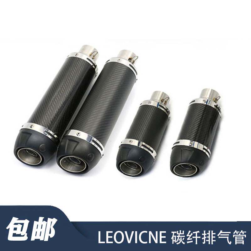 摩托车改装直排炸街黄龙300Z800 750 LEOVICNE碳纤排气管通用