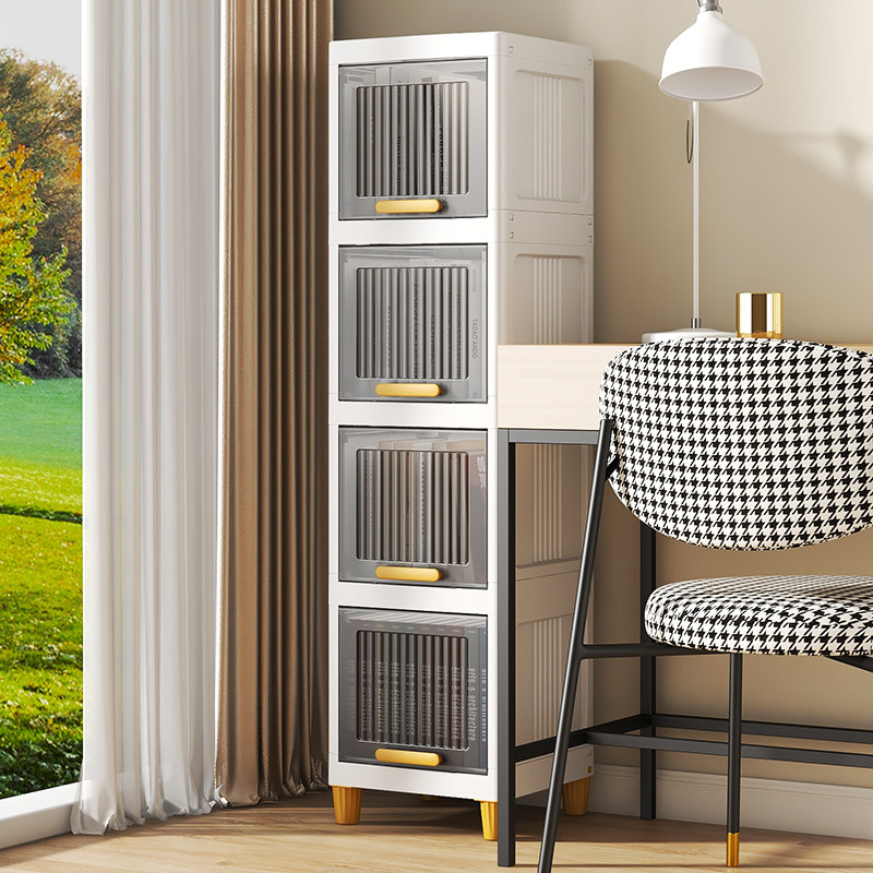 书架落地置物架靠墙边窄侧小立柜子收纳客厅杂物桌旁简易储物夹缝