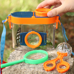 儿童昆虫观察盒带放大镜宝宝户外探索生物收集罐捕捉器采益智玩具