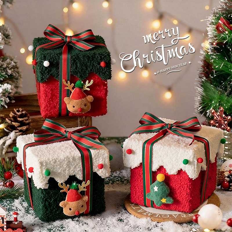 圣诞节装饰品礼物盒圣诞拍照道具苹果桌面氛围摆件圣诞树场景布置