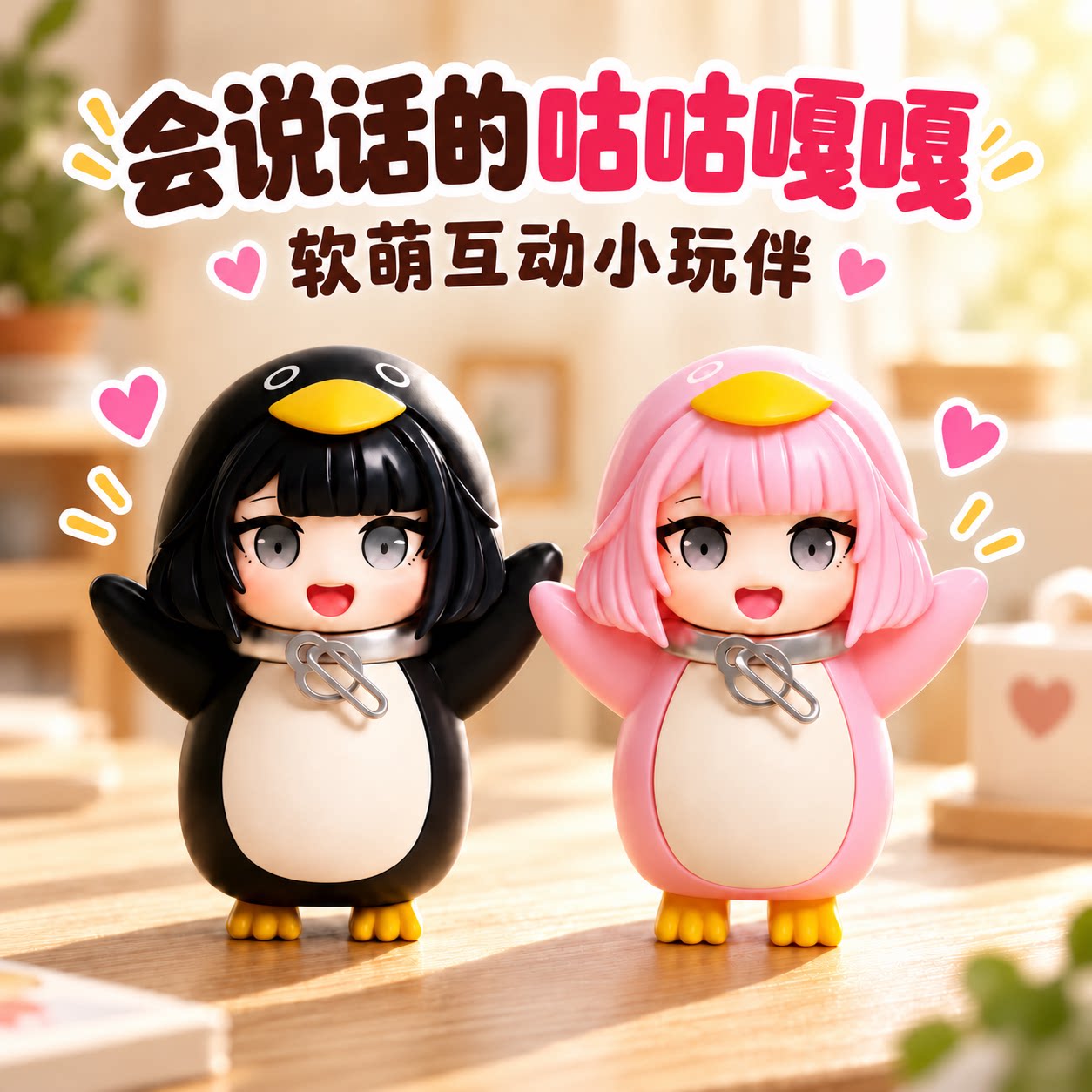 会说话录音企鹅解压手办挂件图片