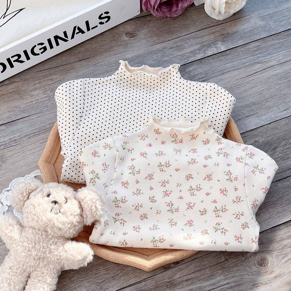 女童春秋2025新款儿童长袖T恤中领碎花打底宝宝洋气公主风上衣潮