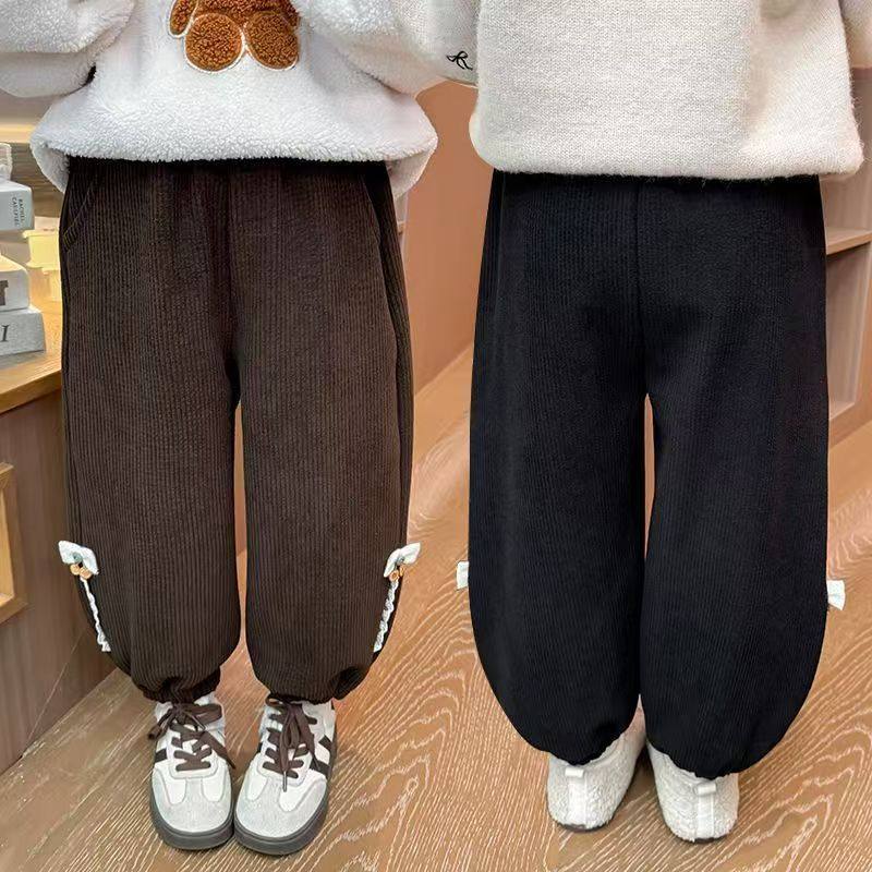 女童羊羔绒裤子冬季小童新款洋气宝宝加厚儿童冬装休闲裤爆款卫裤