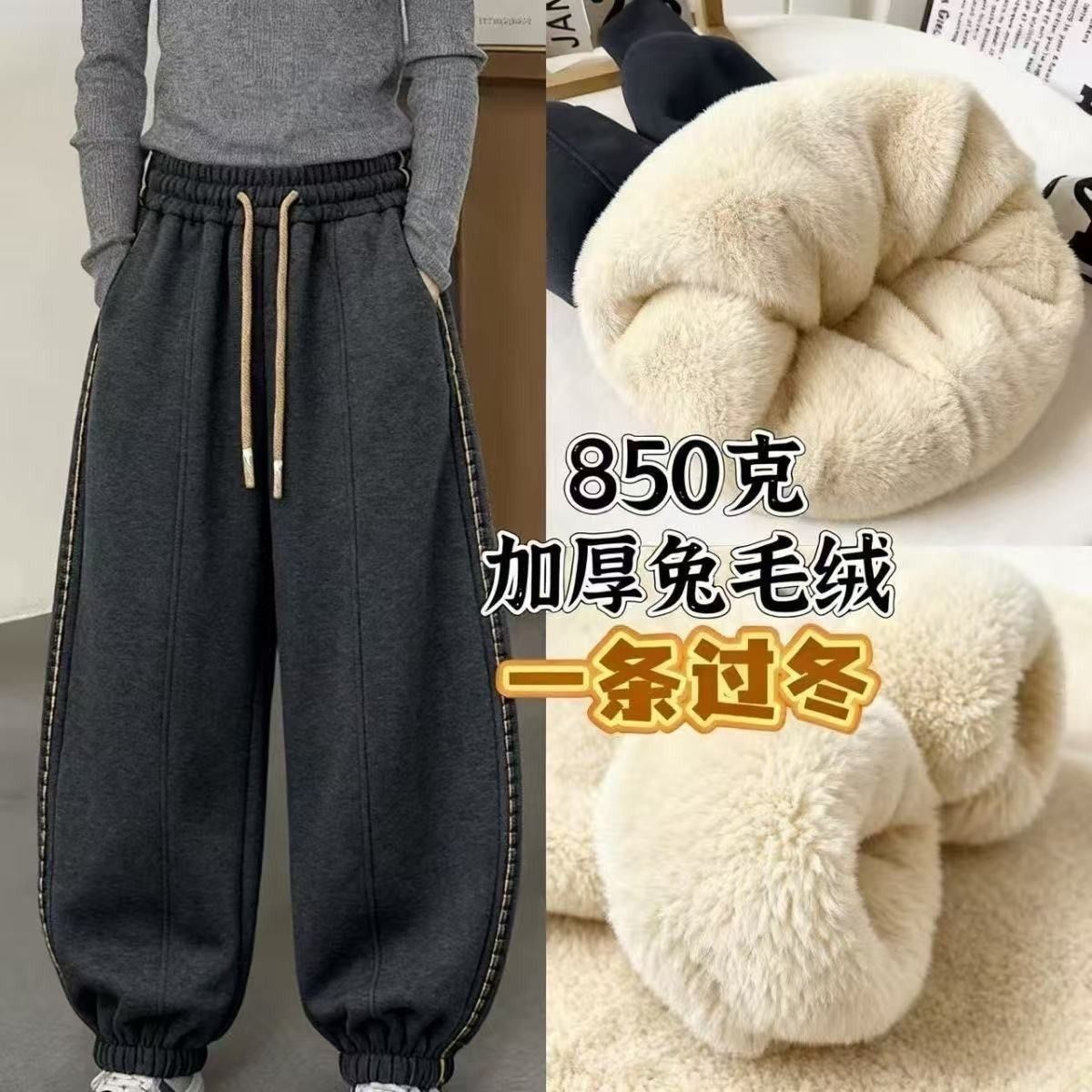 儿童加绒裤子秋冬款女童冬季加厚长裤2025新款中大童保暖卫裤冬装