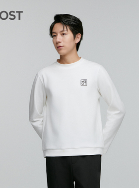 MOST/姆氏德男装白色秋季长袖上衣宽松简约圆领打底衫C33105004