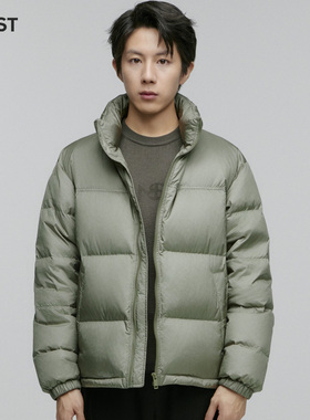 MOST/姆氏德男装冬季白鸭绒保暖宽松羽绒服灰绿色立领C34120010