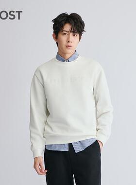 MOST/姆氏德白色圆领卫衣男春季新款潮牌内搭打底衫外套C51217010