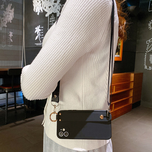 适用荣耀play9t简约斜挎腕带软壳