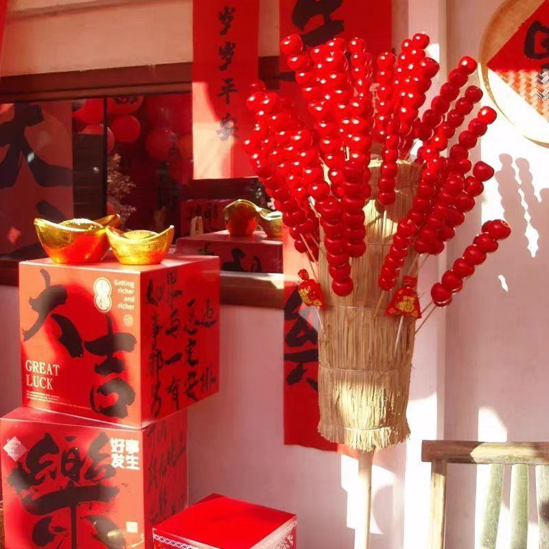 糖葫芦展示架糖葫芦稻草把复古展示架商用摆地摊冰糖葫芦展示架店