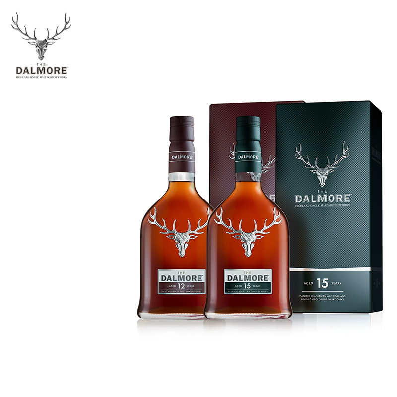 【大摩旗舰店】DALMORE/大摩12年+15年苏格兰单一麦芽威士忌双支