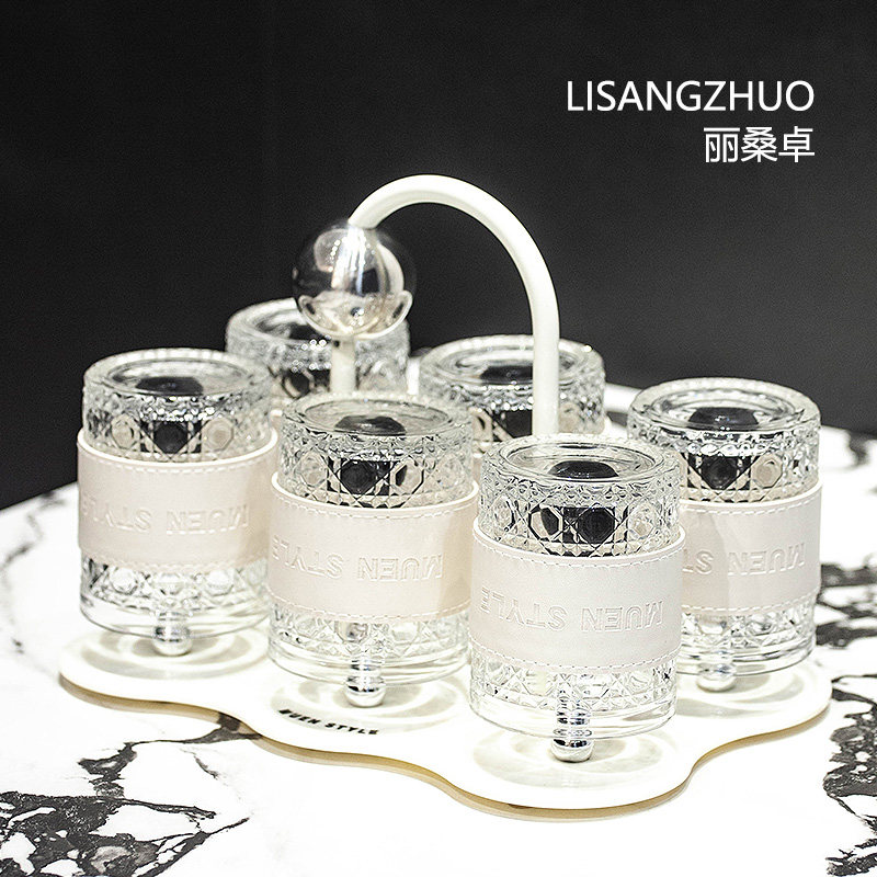 简约家用玻璃杯喝水杯子马克杯收纳倒挂沥水杯架高颜值杯子置物架