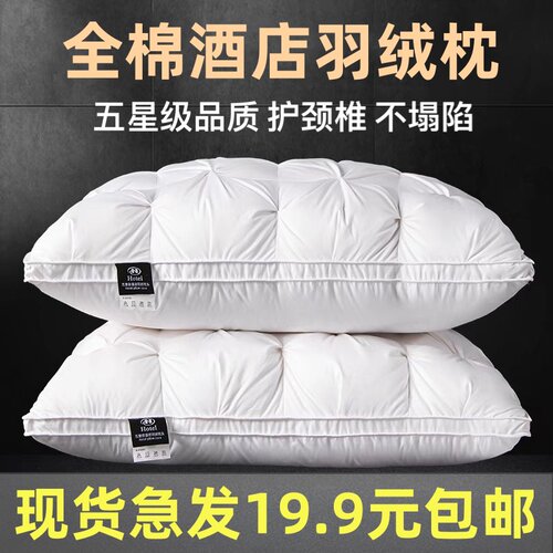 五星级酒店双人通用枕芯白鹅绒