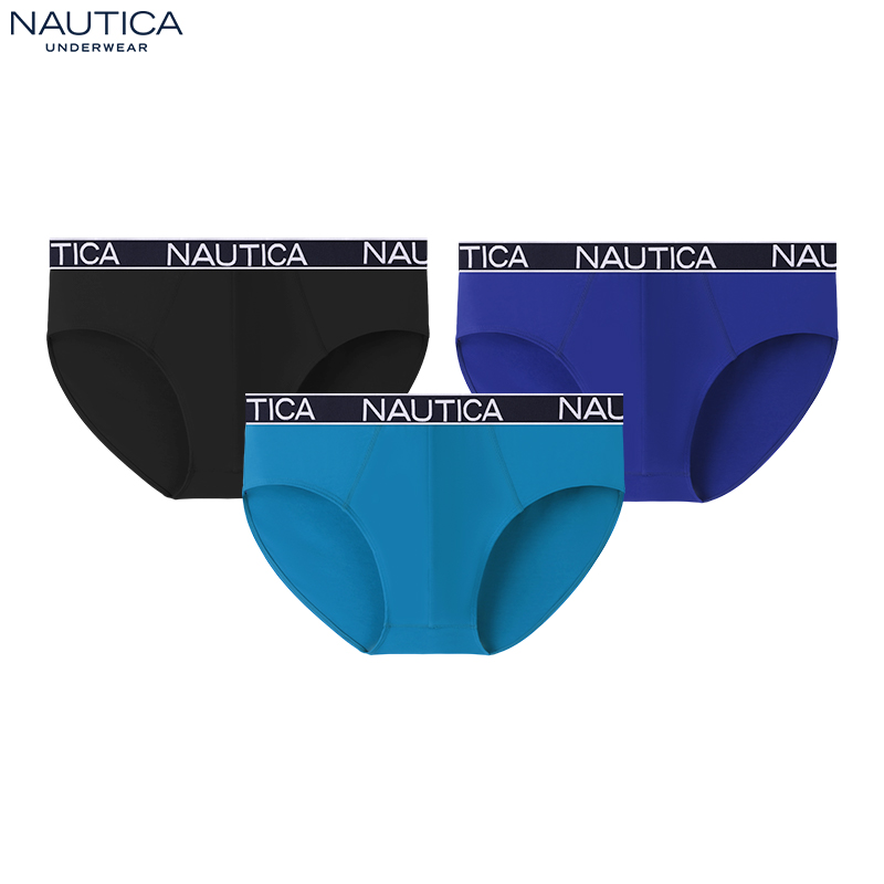 Nautica Underwear【3条装】男士内裤舒适弹力无感印三角内裤