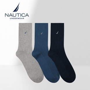 加厚棉袜子商务精梳棉透气防臭男袜3双装 男士 Underwear Nautica