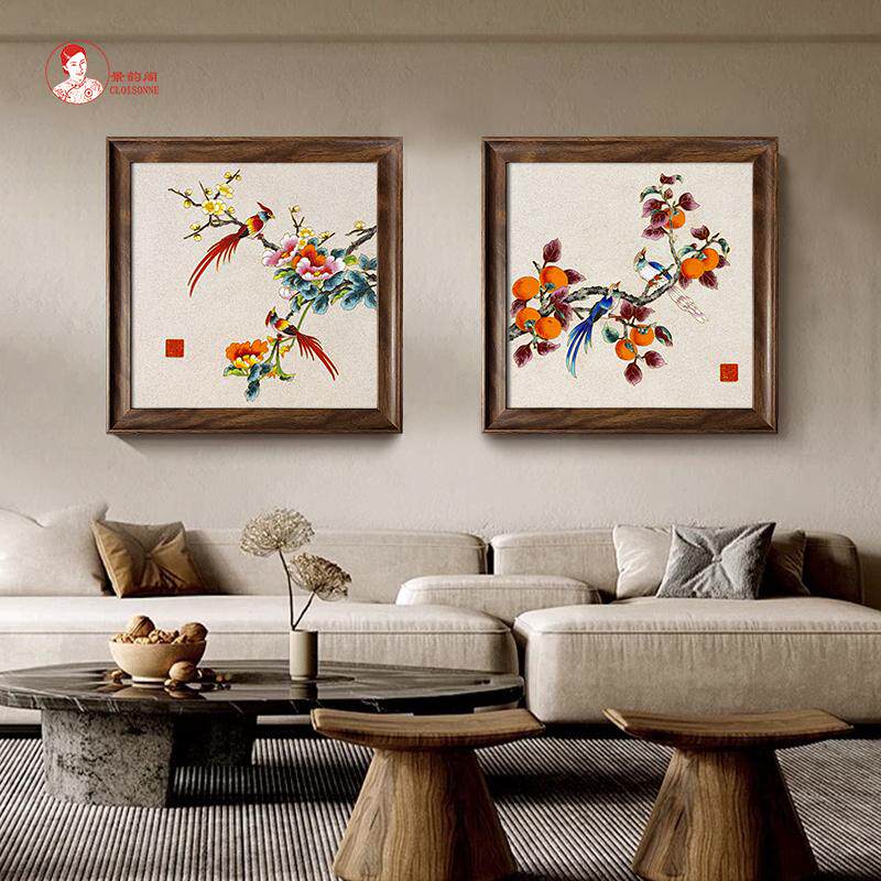 花鸟喜鹊 景泰蓝掐丝珐琅画diy材料包非遗手工礼物中式摆件装饰画
