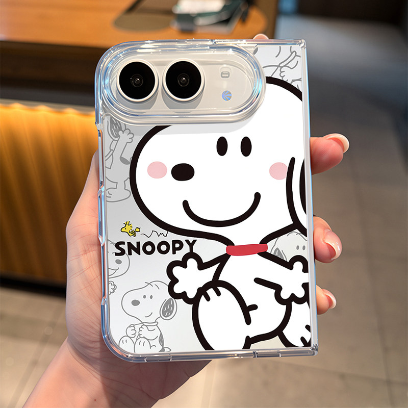 史努比适用iphone苹果18DUO折叠手机壳新款18FOLD折叠屏保护壳IP18卡通可爱magsafe磁吸充电亚克力防摔电话壳