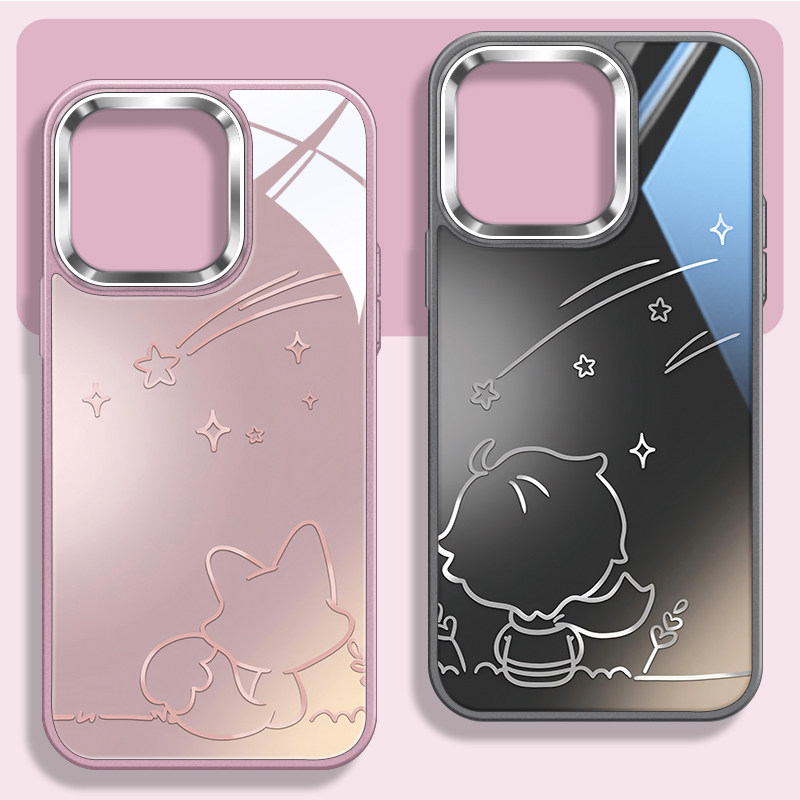 小王子狐狸情侣不包镜头框手机壳