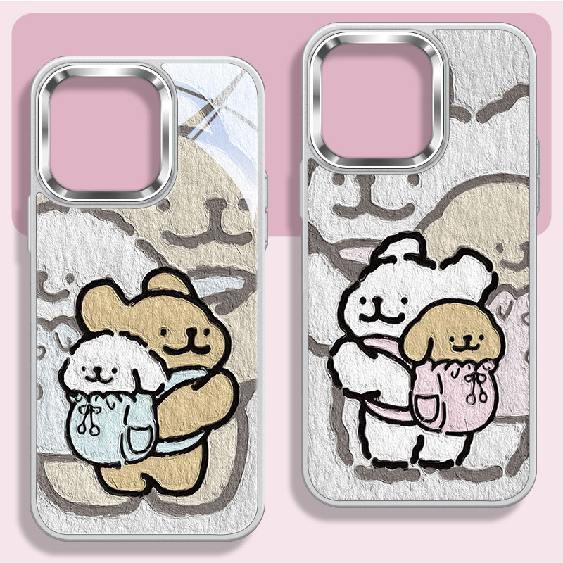 IP16背包情侣手机壳适用苹果15promax网红iPhone14plus卡通可爱13PX油画风12一辈子11高级感金盾大孔玻璃外壳,3C数码配件,手机保护套/壳,淘宝优惠券,粉丝福利购,淘宝优惠卷