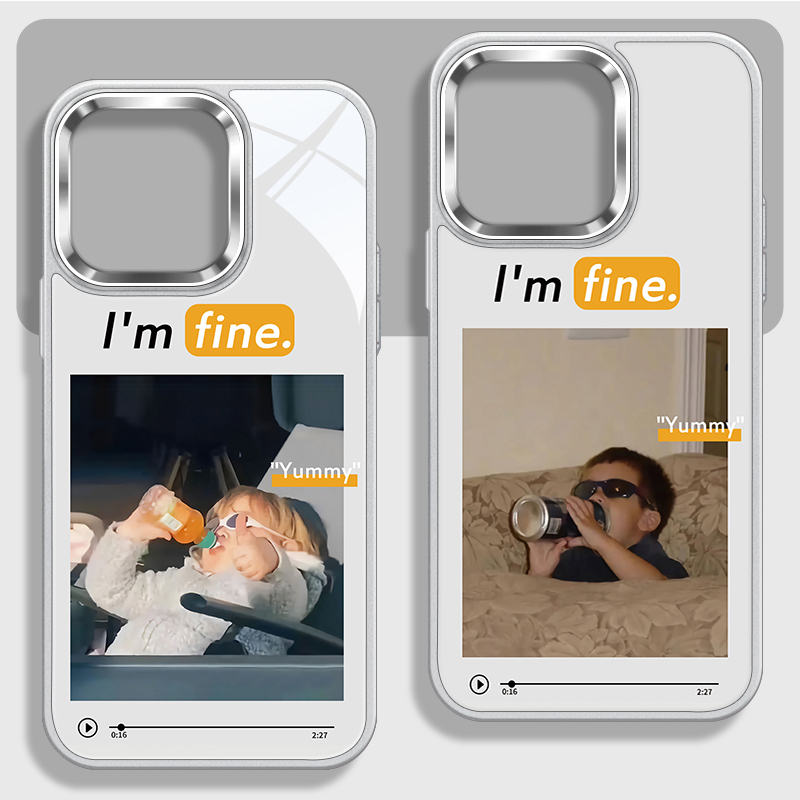 欧美男女孩情侣高级感大孔手机壳